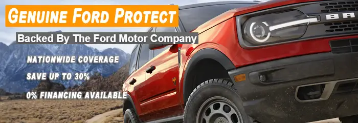 Red Ford F-150 truck protected by Ford Protect extended service plan